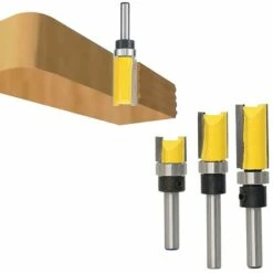 HEGUYEY Pour Affleurer Droite Carbure,Lot De 3 Fraises à Affleurer Avec Tige De 6 Mm, Fraise à Rainurer, Fraise à Bois, Alliage De Mèche De Routeur De Garniture Affleurante Pour La Maison -Toupie Soldes 64047393 4