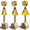 HEGUYEY Fraise à Chanfreiner, 3 Pièces Biseautée Routeur Bits Fraise à Bois Avec Boîtier Biseautée Routeur Bits Fraises à Défoncer Carbure De Tungstène 8 Mm 15°, 22.5°, 30° Pour Outils De Menuiserie -Toupie Soldes 64047437 1