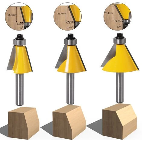 HEGUYEY Fraise à Chanfreiner, 3 Pièces Biseautée Routeur Bits Fraise à Bois Avec Boîtier Biseautée Routeur Bits Fraises à Défoncer Carbure De Tungstène 8 Mm 15°, 22.5°, 30° Pour Outils De Menuiserie 3 HEGUYEY Fraise à Chanfreiner, 3 Pièces Biseautée Routeur Bits Fraise à Bois Avec Boîtier Biseautée Routeur Bits Fraises à Défoncer Carbure De Tungstène 8 Mm 15°, 22.5°, 30° Pour Outils De Menuiserie