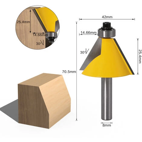 HEGUYEY Fraise à Chanfreiner, 3 Pièces Biseautée Routeur Bits Fraise à Bois Avec Boîtier Biseautée Routeur Bits Fraises à Défoncer Carbure De Tungstène 8 Mm 15°, 22.5°, 30° Pour Outils De Menuiserie 7 HEGUYEY Fraise à Chanfreiner, 3 Pièces Biseautée Routeur Bits Fraise à Bois Avec Boîtier Biseautée Routeur Bits Fraises à Défoncer Carbure De Tungstène 8 Mm 15°, 22.5°, 30° Pour Outils De Menuiserie – Image 5