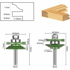 CARILLONSàVENT Fraise à Rainurer Carivent 45° - 3 Pièces - Avec Tige De 8 Mm - Cutter En Forme De T Pour Machine à Graver, Coupe-bordure, Travail Du Bois. -Toupie Soldes 64140553 2