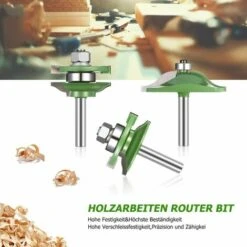 CARILLONSàVENT Fraise à Rainurer Carivent 45° - 3 Pièces - Avec Tige De 8 Mm - Cutter En Forme De T Pour Machine à Graver, Coupe-bordure, Travail Du Bois. -Toupie Soldes 64140553 3