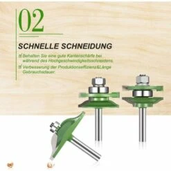 CARILLONSàVENT Fraise à Rainurer Carivent 45° - 3 Pièces - Avec Tige De 8 Mm - Cutter En Forme De T Pour Machine à Graver, Coupe-bordure, Travail Du Bois. -Toupie Soldes 64140553 4