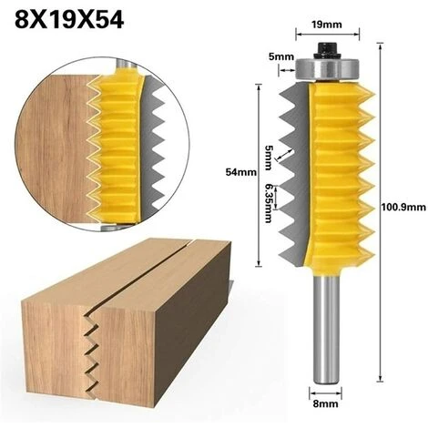 MEZHENG 8 Mm Shank Panneau Surélevé « V » Bits Joint Entures Colle Fraise For Bois Tenon Boiseries Cône Tenon Fraisage Tenoning Machine (Size : 8X19X54) 4 MEZHENG 8 Mm Shank Panneau Surélevé « V » Bits Joint Entures Colle Fraise For Bois Tenon Boiseries Cône Tenon Fraisage Tenoning Machine (Size : 8X19X54) – Image 2