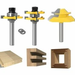 PREMIER éLOGE 45 Degrés Verrouiller Mitre Routeur Bit + Mèche De Langue + Fraise à Rainurer [ 8mm ], Fraise à Bois Pour Outils De Menuiserie