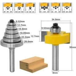 PREMIER éLOGE 8mm Fraise De Défonceuse à Feuillure Routeur Bit Avec 6 Ensemble Roulements Pour Plusieurs Profondeurs 28,6 Mm, 22,2 Mm, 19,05 Mm, 15,9 Mm, 12,7 Mm, 9,52 Mm Outil De Menuiserie -Toupie Soldes 64404300 3