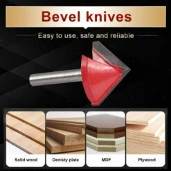 PREMIER éLOGE Fraise à Rainurer V, Fraise En Carbure De Tungstène En V Pour La Gravure CNC, Outil à Bois Pour Fraise En Bout Avec Queue De 6mm (tige De 6mm, 32mm De Largeur, 90 Degrés) -Toupie Soldes 64405019 5