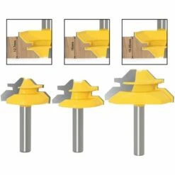 LIFCAUSAL 3PCS Rabbet Router Bit Set 8mm Shank Avec 12.7mm 16mm 19.05mm Hauteur Fente Cutter Routeur Bit Bois Groove Fraisage Outil De Travail Du Bois -Toupie Soldes 64557227 5