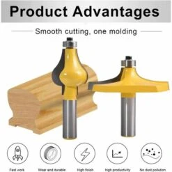 SINCèREETALI 2pcs Handrail Router Bit Set - Standard/Flute Moulding Cutter - 1/2 '' Shank For Staircase & Rampes Handrails -Toupie Soldes 64562677 3