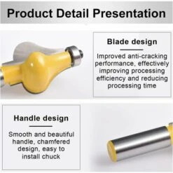 SINCèREETALI 2pcs Handrail Router Bit Set - Standard/Flute Moulding Cutter - 1/2 '' Shank For Staircase & Rampes Handrails -Toupie Soldes 64562677 4
