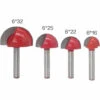 HEGUYEY 4 Pcs 6mm Tige Routeur Core Box Bits CNC Fraise à Rainure Ronde Outils à Bois 16mm/22mm/25mm/32mm -Toupie Soldes 64680263 1
