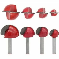 HEGUYEY 4 Pcs 6mm Tige Routeur Core Box Bits CNC Fraise à Rainure Ronde Outils à Bois 16mm/22mm/25mm/32mm -Toupie Soldes 64680263 3