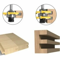 Queue Langue Appariée Et Fraise De Rainure Set 3 Dents Forme T Cutter En Bois De Coupe Outil De Travail Du Bois 2 Pièces(8MM)- 56Vingt -Toupie Soldes 64939912 4