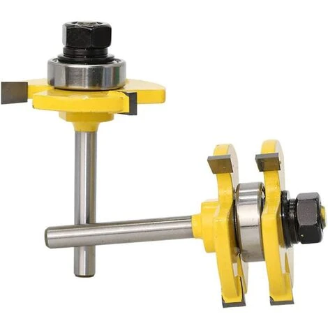BDD Jeu De 2 Mèches à Languette Et Rainure, 3 Dents, Tige De 1/4 Pouce, Forme T, Outil De Coupe Du Bois, Outils Pour Le Travail Du Bois. 3 BDD Jeu De 2 Mèches à Languette Et Rainure, 3 Dents, Tige De 1/4 Pouce, Forme T, Outil De Coupe Du Bois, Outils Pour Le Travail Du Bois.
