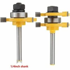 BDD Jeu De 2 Mèches à Languette Et Rainure, 3 Dents, Tige De 1/4 Pouce, Forme T, Outil De Coupe Du Bois, Outils Pour Le Travail Du Bois. 9 BDD Jeu De 2 Mèches à Languette Et Rainure, 3 Dents, Tige De 1/4 Pouce, Forme T, Outil De Coupe Du Bois, Outils Pour Le Travail Du Bois. -Toupie Soldes 65373444 3