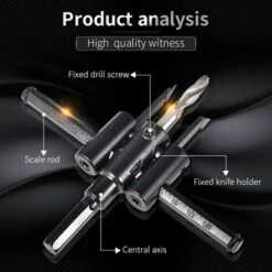 OSQI Kit De Scie Cloche Circulaire Réglable De 30 Mm à 200 Mm, Foret à Cloison Sèche Pour Bois, Coupe Ronde, Outils De Bricolage Pour Le Travail Du Bois (30-200 Mm) 8 OSQI Kit De Scie Cloche Circulaire Réglable De 30 Mm à 200 Mm, Foret à Cloison Sèche Pour Bois, Coupe Ronde, Outils De Bricolage Pour Le Travail Du Bois (30-200 Mm) -Toupie Soldes 65505389 2