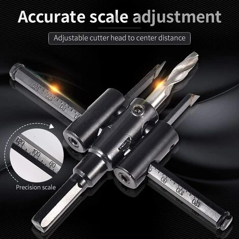 OSQI Kit De Scie Cloche Circulaire Réglable De 30 Mm à 200 Mm, Foret à Cloison Sèche Pour Bois, Coupe Ronde, Outils De Bricolage Pour Le Travail Du Bois (30-200 Mm) 5 OSQI Kit De Scie Cloche Circulaire Réglable De 30 Mm à 200 Mm, Foret à Cloison Sèche Pour Bois, Coupe Ronde, Outils De Bricolage Pour Le Travail Du Bois (30-200 Mm) – Image 3