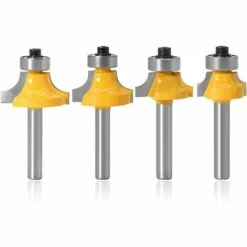 OSQI Lot De 4 Mèches De Toupie Rondes Sur Bordure, Tige 1/4"