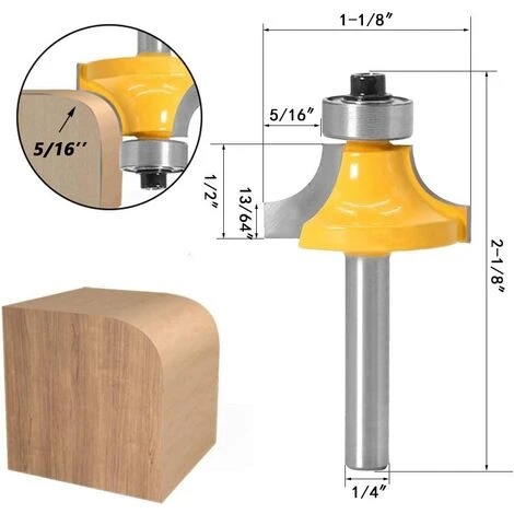 OSQI Lot De 4 Mèches De Toupie Rondes Sur Bordure, Tige 1/4" 7 OSQI Lot De 4 Mèches De Toupie Rondes Sur Bordure, Tige 1/4" – Image 5