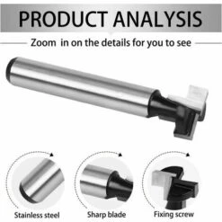 Dontodent 8mm Fraise En Rainure En T, Routeur à Rainure En T Forme Routeur Bits, 3Pcs (7.93/9.52/12.7mm) Queue De Fraise Avec Lame Fraises à Bois Pour Outils électriques Outil De Menuiserie -Toupie Soldes 65654450 3
