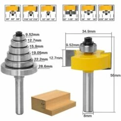 Cisea Fraise à Feuillure De 8mm Avec 6 Roulements Pour Plusieurs Profondeurs 28.6,22.2,19.05,15.9,12.7,9.52mm Outil De Travail Du Bois -Toupie Soldes 66352191 3
