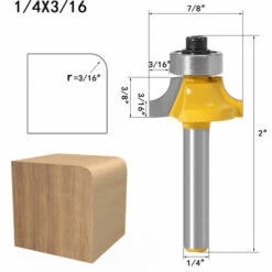 4PCS Routeur De Arrondi Coin Rond, Fraises De Porte D'entrée Avec Tige De 1/4" Outil De Bordure Pour Fraise à Bois, Pour Défonceuse De Tenons Et Outils De Menuiserie——Adélala -Toupie Soldes 66381709 3