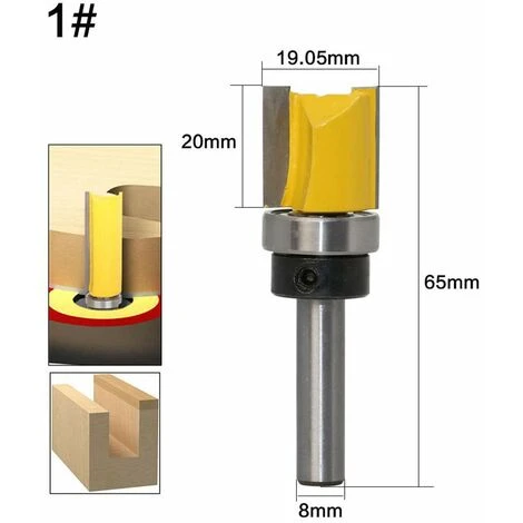 Ensemble De Bits De Routeur De Modèle De Motif De Finition Embout De Garniture Affleurante à Queue De 8 Mm Fraise à Bois, Paquet De 4,Adélala 4 Ensemble De Bits De Routeur De Modèle De Motif De Finition Embout De Garniture Affleurante à Queue De 8 Mm Fraise à Bois, Paquet De 4,Adélala – Image 2