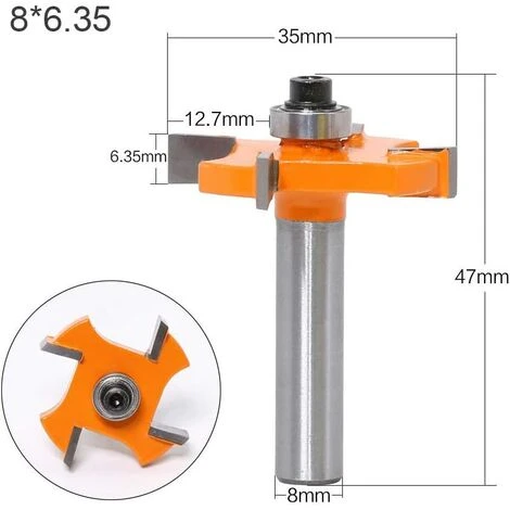 MèREÉTERNEL 3pcs 8mm 4-Lame Fraise à Bois T-Forme Fraise De Rainure Set Coupe Outil De Travail Du Bois Orange Lame Hauteur:6mm, 8mm, 10mm Ternel 4 MèREÉTERNEL 3pcs 8mm 4-Lame Fraise à Bois T-Forme Fraise De Rainure Set Coupe Outil De Travail Du Bois Orange Lame Hauteur:6mm, 8mm, 10mm Ternel – Image 2