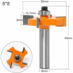 MèREÉTERNEL 3pcs 8mm 4-Lame Fraise à Bois T-Forme Fraise De Rainure Set Coupe Outil De Travail Du Bois Orange Lame Hauteur:6mm, 8mm, 10mm Ternel 9 MèREÉTERNEL 3pcs 8mm 4-Lame Fraise à Bois T-Forme Fraise De Rainure Set Coupe Outil De Travail Du Bois Orange Lame Hauteur:6mm, 8mm, 10mm Ternel -Toupie Soldes 67143994 3