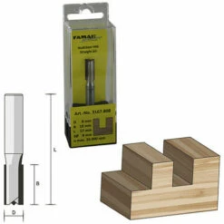 FAMAG Fraise à Rainurer Droite Avec Pointe De Centrage D. 12 Mm Ht. 32 Mm Lt. 73 Mm Queue De 8 Mm