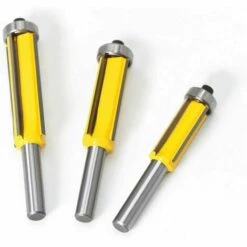 TANèTUE 3 Pièces,Fraise Defonceuse,Tige 4 Flûte Fraise à Copier Avec Roulement Supérieur Fraise Pour Affleurer Droite Carbure Fraisage De Menuiserie Bricolage De Coupe (Métal) -Toupie Soldes 67427595 4