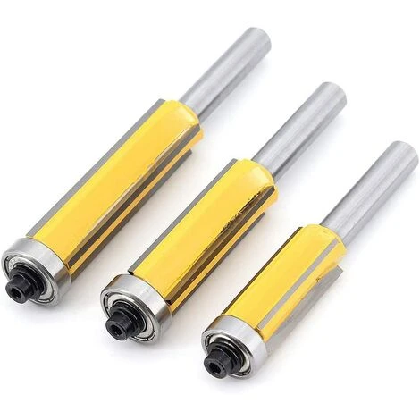 ENLENK 3Pcs 8mm Tige 4 Flûte Fraise à Copier Avec Roulement Supérieur Fraise Pour Affleurer Droite Carbure Fraisage De Menuiserie Bricolage De Coupe Diamètre 6 ENLENK 3Pcs 8mm Tige 4 Flûte Fraise à Copier Avec Roulement Supérieur Fraise Pour Affleurer Droite Carbure Fraisage De Menuiserie Bricolage De Coupe Diamètre – Image 4