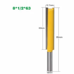 ENLENK 3Pcs 8mm Queue Fraises De Fraisage Extra Longues, Fraise à Bois Fraise Extra-longue Fraise Droite à Bout 8mm * 1/2" * 50.8mm, 8mm* 1/2" * 63mm, 8mm* 1/2" * 76mm -Toupie Soldes 67683373 4