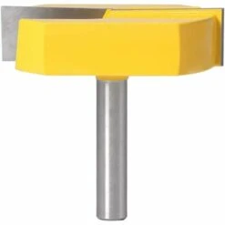 LLOVE Fraise Defonceuse 8mm, Fraise Rabotage De Surface De Nettoyage De Fond, T-Track Routeur à Rainure En T Forme Routeur Bits, 8x57mm En Bas, Lame Jaune