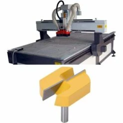 LLOVE Fraise Defonceuse 8mm, Fraise Rabotage De Surface De Nettoyage De Fond, T-Track Routeur à Rainure En T Forme Routeur Bits, 8x57mm En Bas, Lame Jaune -Toupie Soldes 67890599 4