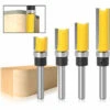 LADACèE 4 PCS 1/4" Routeur De Fraise à Bois Fraise A Copier (4 Tailles) En Acier Allié De Haute Aualité La Lame 12 Mm, 20 Mm, 25 Mm, 38 Mm Pour Le Bois Massif, Le Panneau De Particules, Le MDF, Etc -Toupie Soldes 68101117 1