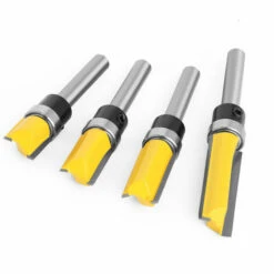 LADACèE 4 PCS 1/4" Routeur De Fraise à Bois Fraise A Copier (4 Tailles) En Acier Allié De Haute Aualité La Lame 12 Mm, 20 Mm, 25 Mm, 38 Mm Pour Le Bois Massif, Le Panneau De Particules, Le MDF, Etc -Toupie Soldes 68101117 4