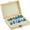 OYLDA 1/4" TCT Router Bit Set 12pcs 1/4", Bleu -Toupie Soldes 68140475 1