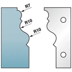 PRESTAMAT Jeu De 2 Fers Profilés Ht. 90 X 5,5 Mm Corniche N°2 M590.302 Pour Porte-outils De Toupie - Diamwood Platinum