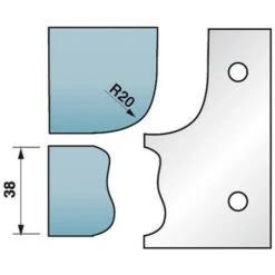 PRESTAMAT Jeu De 2 Fers Profilés Ht. 90 X 5,5 Mm Corniche N°5 M590.323 Pour Porte-outils De Toupie - Diamwood Platinum