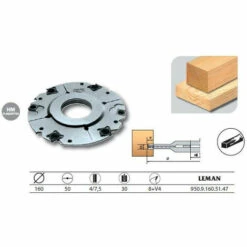 Leman - Porte-outils à Rainer Extensible 160x50x4/7,5 Z8+V4 - 950.9.160.51.47
